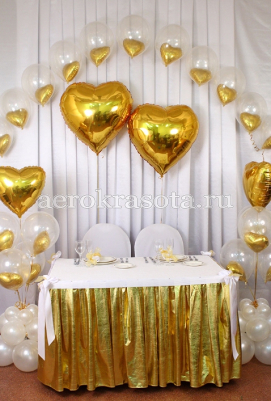 Свадебное оформление шарами столов гостей